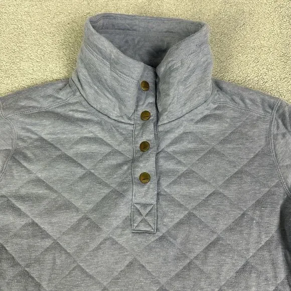 Marmot Sweater Womens Small Blue Quilted 1/4 Snap Pullover Casual Outdoor - Picture 3 of 11